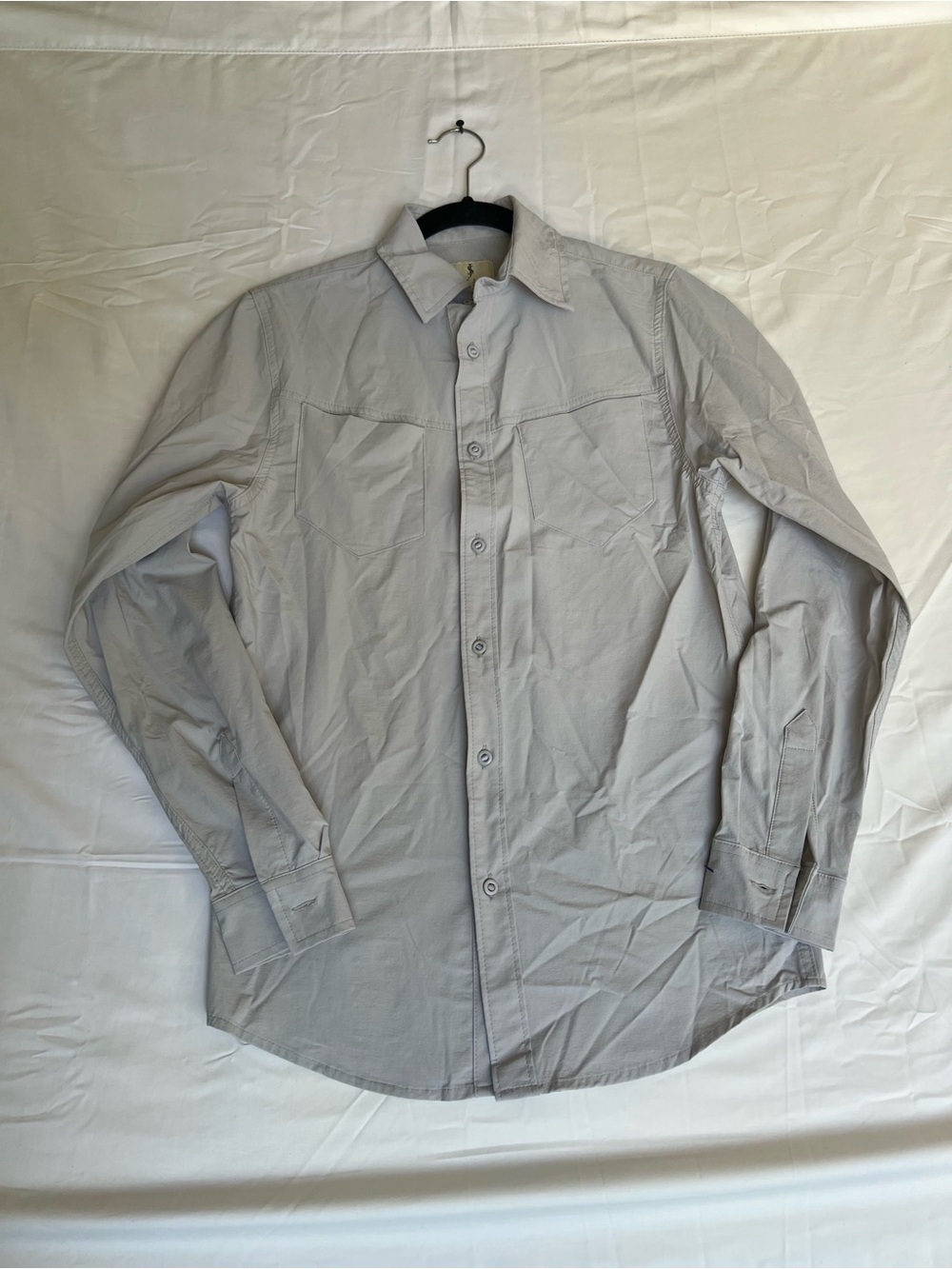 Men's Long-Sleeve Dress Shirt in Light Gray
